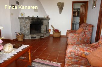 Casa Carmen- Las Manchas- La Palma West - Wohnzimmer mit Kamin