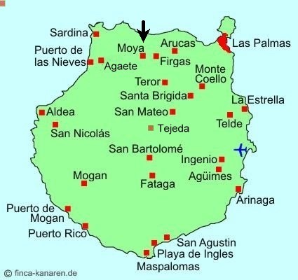 Gran Canaria Karte - Gran Canaria  Nord - Moya