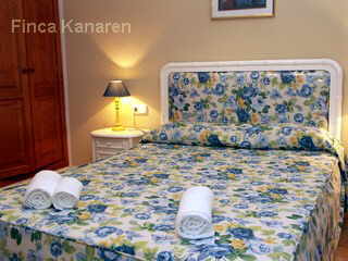 Lanzarote Villa Oceano Azul. Das Schlafzimmer mit Doppelbett